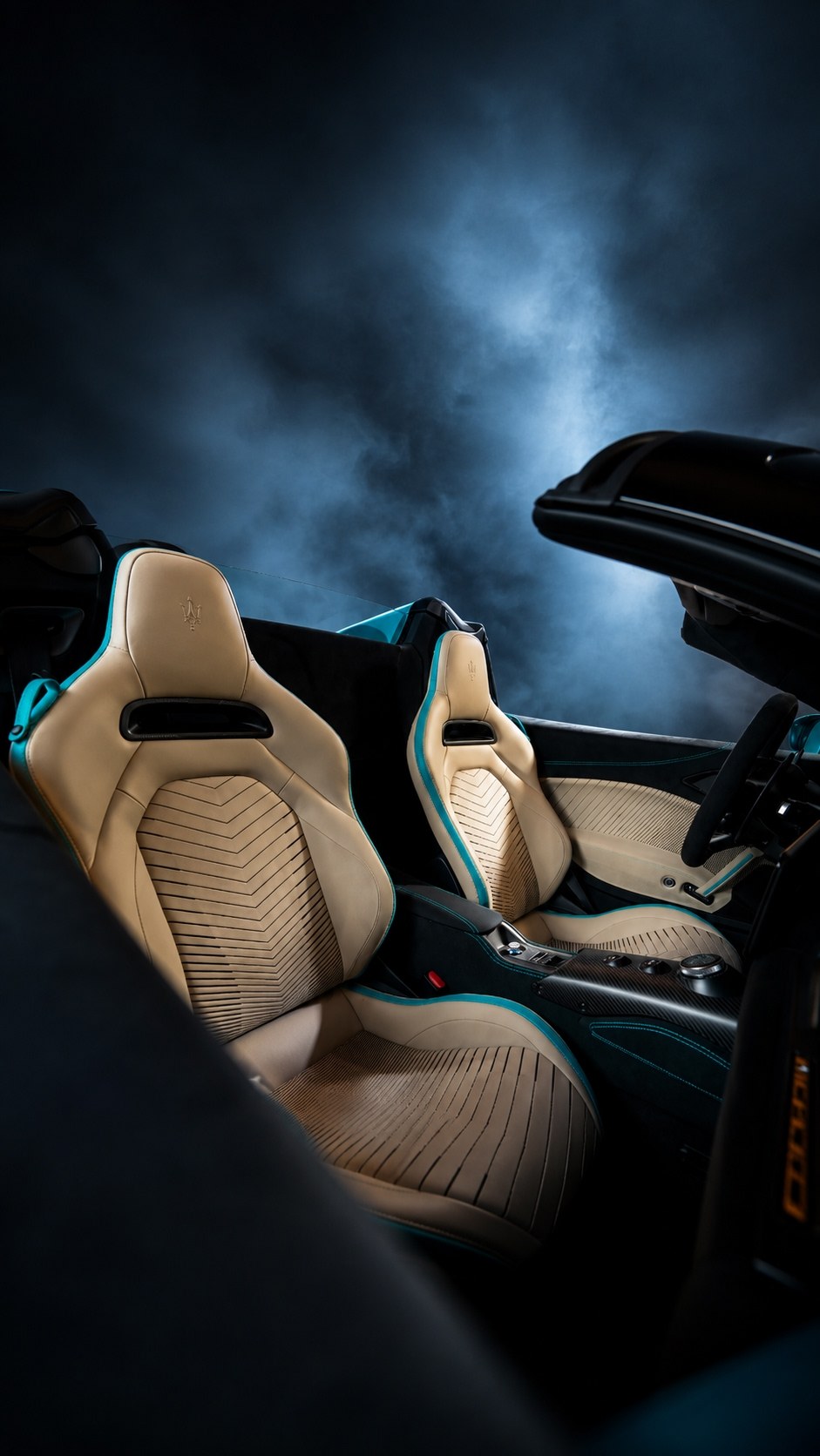 Detail of premium leather car seats